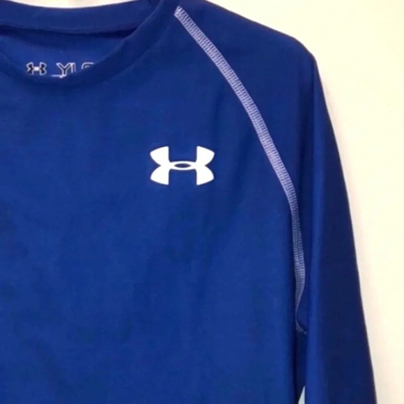 UNDER ARMOUR NEW BOYS BLUE SHIRT SWIM BEACH GYM SUMMER TOPS CASUAL SIZE L YLG - Picture 2 of 4